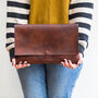 'Hidden Message' Personalised Leather Clutch Bag, thumbnail 2 of 12