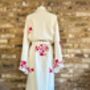 Long Organic Cotton Robe: White With Hearts, thumbnail 3 of 3