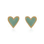Gold Mini Hearts With Mint Enamel, thumbnail 1 of 3