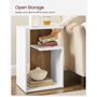 White Side Table Bedside Table With Open Storage, thumbnail 6 of 9