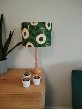 Green Floral Lampshade Handmade Fabric Lamp Shade Table Floor Or Ceiling Pendant, 5 of 11