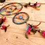 Large Double Rainbow Colours Hemp Dream Catcher, thumbnail 2 of 10
