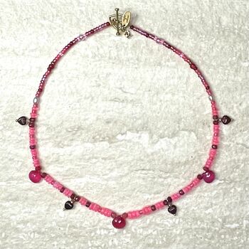 'La Vie En Rose' Opal Ruby And Chalcedony Necklace, 4 of 6