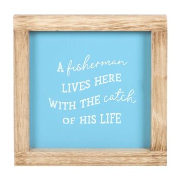 A Fisherman Lives Here Wooden Frame Sign, 2 of 3