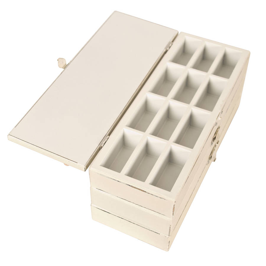 mademoiselle french cream wooden jewellery box by dibor