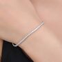 Sterling Silver 2mm Cz Tennis Bracelet In Sterling Silver, thumbnail 1 of 12