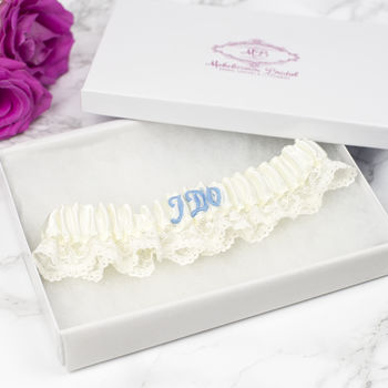 'Initial' And 'I Do' Personalised Bridal Garter, 4 of 5