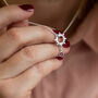 Sunburst Necklace With White Opal And Birthstone Detail, thumbnail 2 of 7