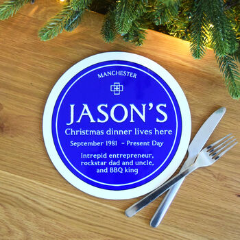 Personalised Blue Plaque Placemat, 3 of 5