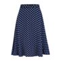 Circle Skirt In Navy Polka Vintage 1940s Style, thumbnail 1 of 3