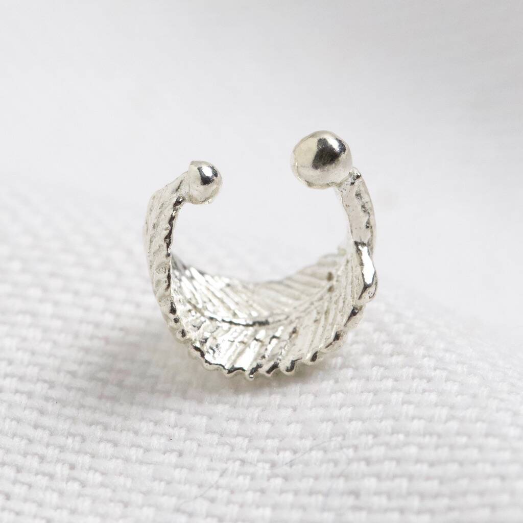 tiny sterling silver feather ear cuff by lisa angel