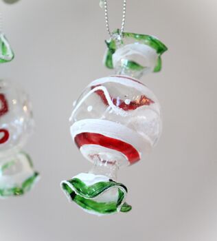 Set Of Four Glass Sweetie Hanging Decorations, 4 of 5