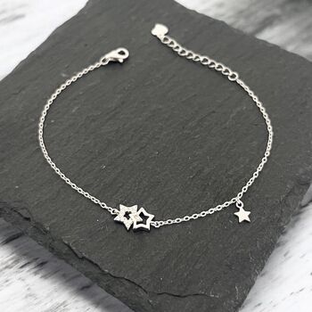 21st Birthday Sterling Silver Star Bracelet, 3 of 4