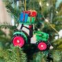 Personalised Tractor With Presents Christmas Bauble, thumbnail 2 of 3