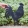 Recycled Metal Cockerel Silhouette Garden Stake, thumbnail 2 of 5