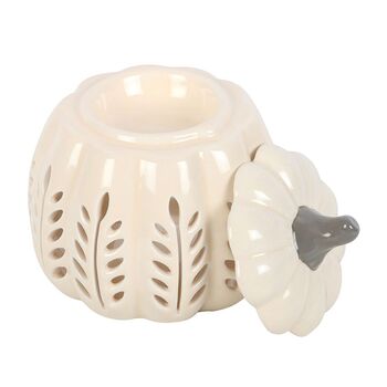 Cream Pumpkin Oil Burner And Wax Warmer, 2 of 3