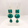 Geometric Green Statement Earring, Clay And Resin, thumbnail 7 of 10