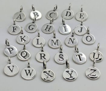 Initial Letter Personalised Charm Silver Necklace, 3 of 8
