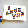 I Love You Building Block Card, thumbnail 1 of 2