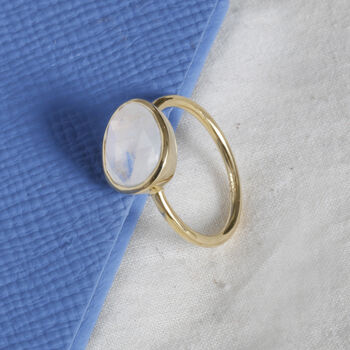 18ct Gold Vermeil Moonstone Ring, 2 of 6
