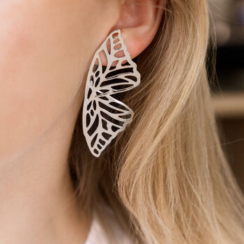 Statement Large Butterfly Wing Studs, 4 of 4