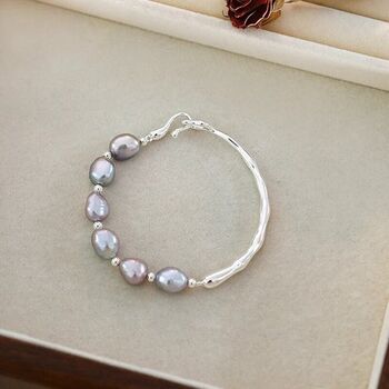 Soraya Ivory Silver Jumbo Pearl Charm Bracelet, 5 of 5