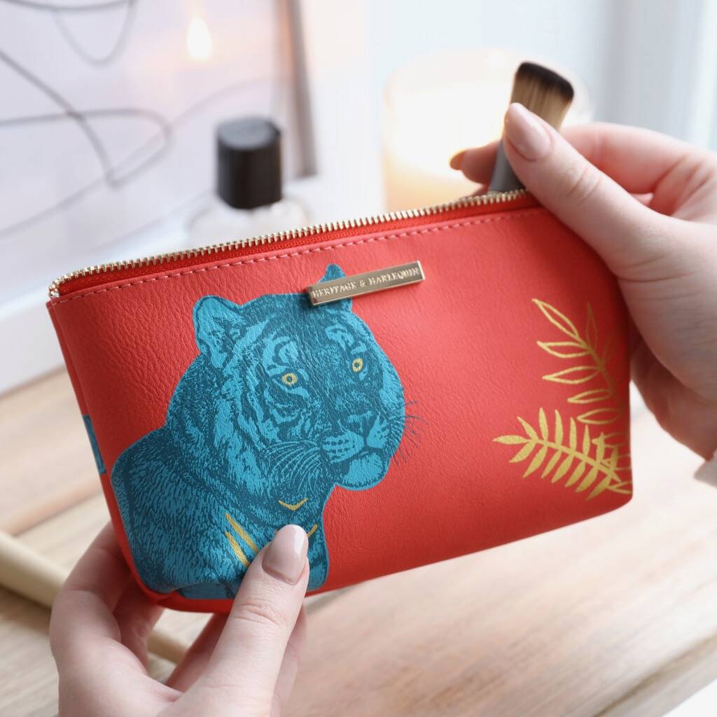 Heritage And Harlequin Tiger Make Up Bag By Lisa Angel