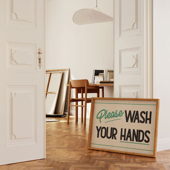 Please Wash Your Hands Retro Bathroom Print, 2 of 8