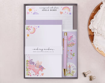 A5 Personalised Children's Stationery Set Gift With Unicorn Design, 4 of 9