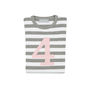 Grey Marl + White Striped Number/Age T Shirt Mallow, thumbnail 5 of 6