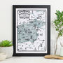 Map Of Dorking Signed Print, thumbnail 1 of 3