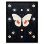 Blissful Butterfly Abstract Navy Orange Wall Art Print, thumbnail 5 of 6