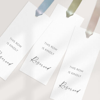 Reserved Row Sign With Satin Ribbon – Wedding Aisle Signage, 11 of 11