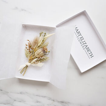 'Fawn' Dried Flower Buttonhole, 3 of 5