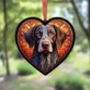 German Shorthaired Pointer Stained Glass Effect Heart Suncatcher, thumbnail 5 of 5