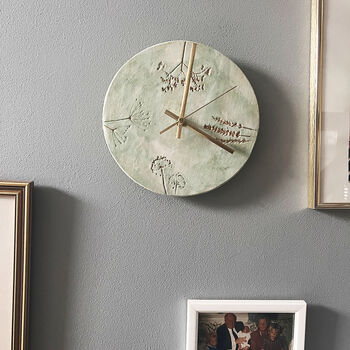 Green And Gold Ceramic Wall Clock, 3 of 4