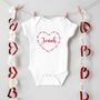 Personalised Valentine’s Day Name Babygrow Or Sleepsuit, thumbnail 3 of 5