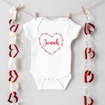 Personalised Valentine’s Day Name Babygrow Or Sleepsuit, 3 of 5