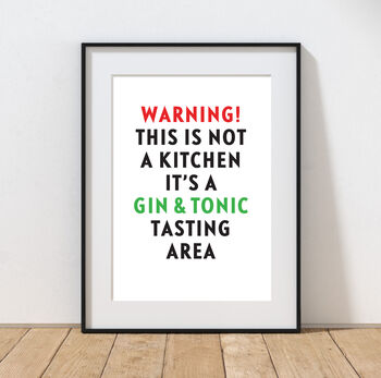 Personalised Not A Kitchen A Gin Tasting Area Print, 2 of 5