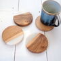 Wood And Marble Drink Coasters Set Four, thumbnail 1 of 5