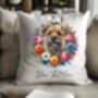 Personalised Border Terrier Summer Floral Dog Wreath Cushion And Mug Gift Bundle, thumbnail 4 of 4