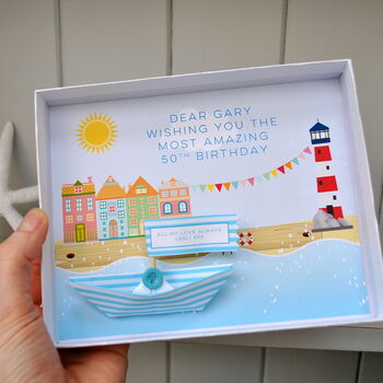Paper Boat Message Box Card, 4 of 11