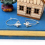 Sterling Silver Small Robin Bird Hoop Charm Earrings, thumbnail 10 of 12