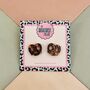 Twist And Spark Pretzel Glitter Resin Stud Earrings, thumbnail 1 of 3