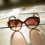 Tortoise Shell Circle Arm Detail Oversize Sunglasses, thumbnail 4 of 7