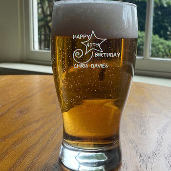 40th Birthday Gift Shooting Star Engraved Pint Glass, 4 of 10