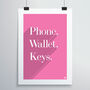 Phone, Wallet, Keys Print, thumbnail 12 of 12