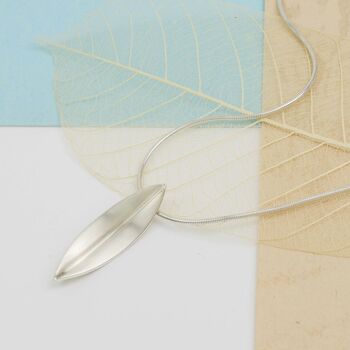Brushed Silver Leaf Pendant, 7 of 10