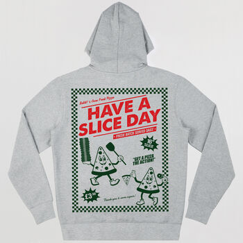 Have A Slice Day Men's Back Print Pizza Hoodie, 3 of 3
