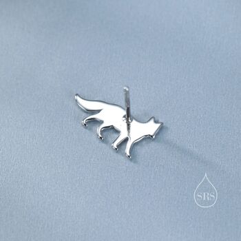 Cute Fox Stud Earrings In Sterling Silver, 7 of 12